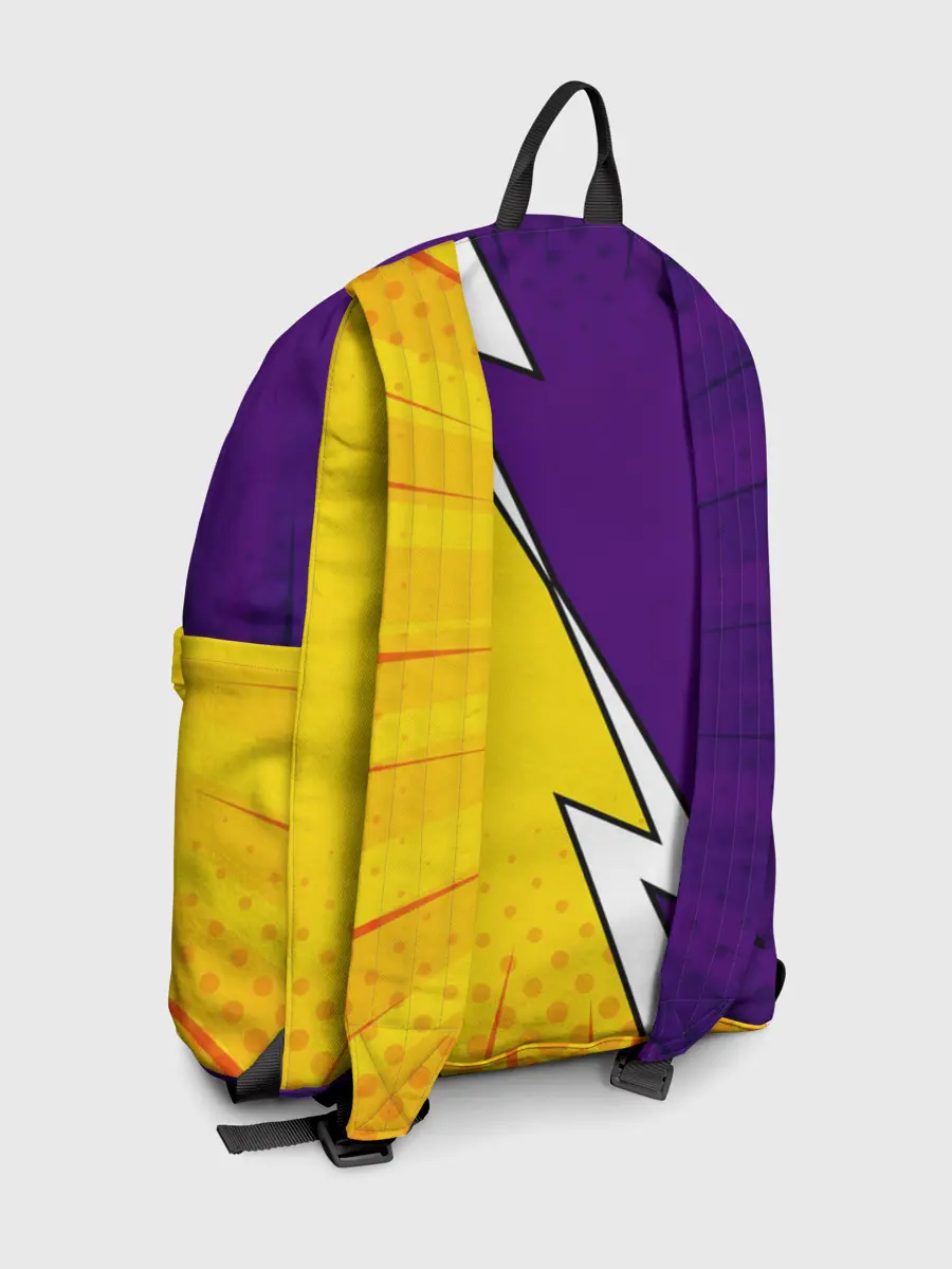 Рюкзак джинсовый / Чёрный Аста фиолетовый/желтый