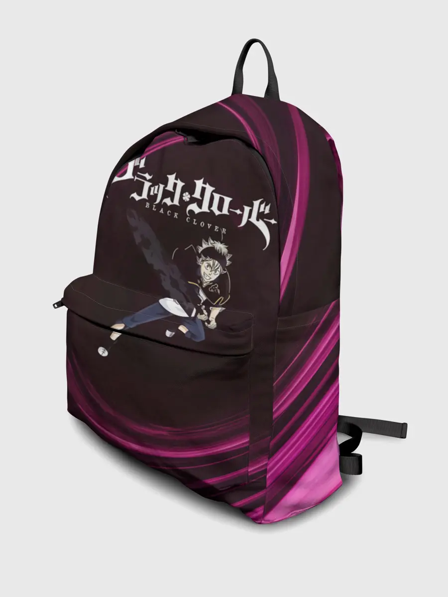 Рюкзак джинсовый / Чёрный клевер Аста с мечом