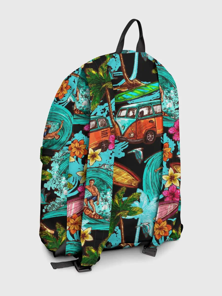 Рюкзак джинсовый / Пальмы, волны, серфинг