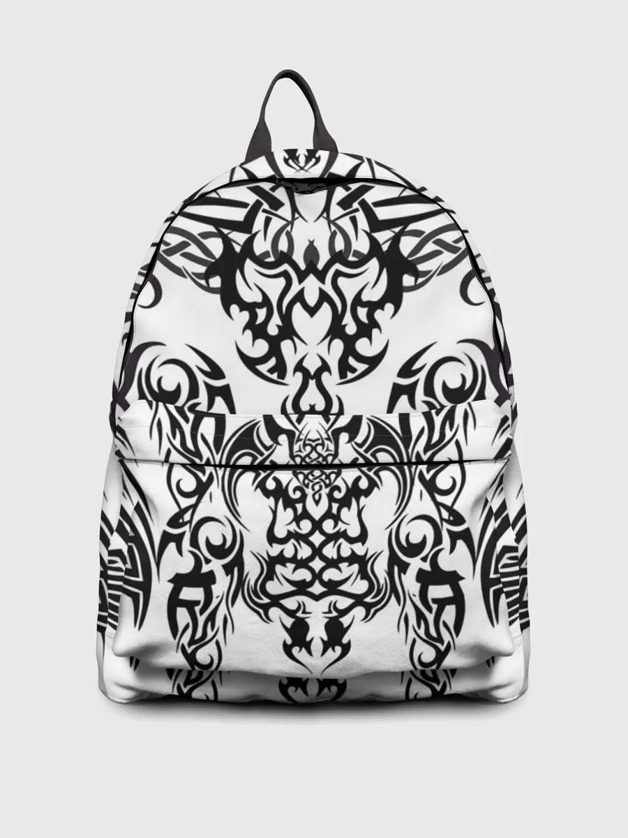 Рюкзак джинсовый / ТАТУ ЧЕРНО БЕЛОЕ УЗОР