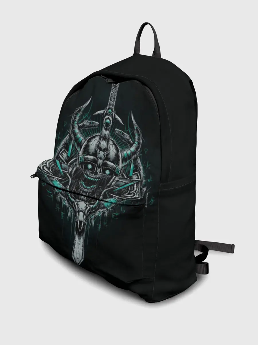 Рюкзак джинсовый / Череп-Викинг