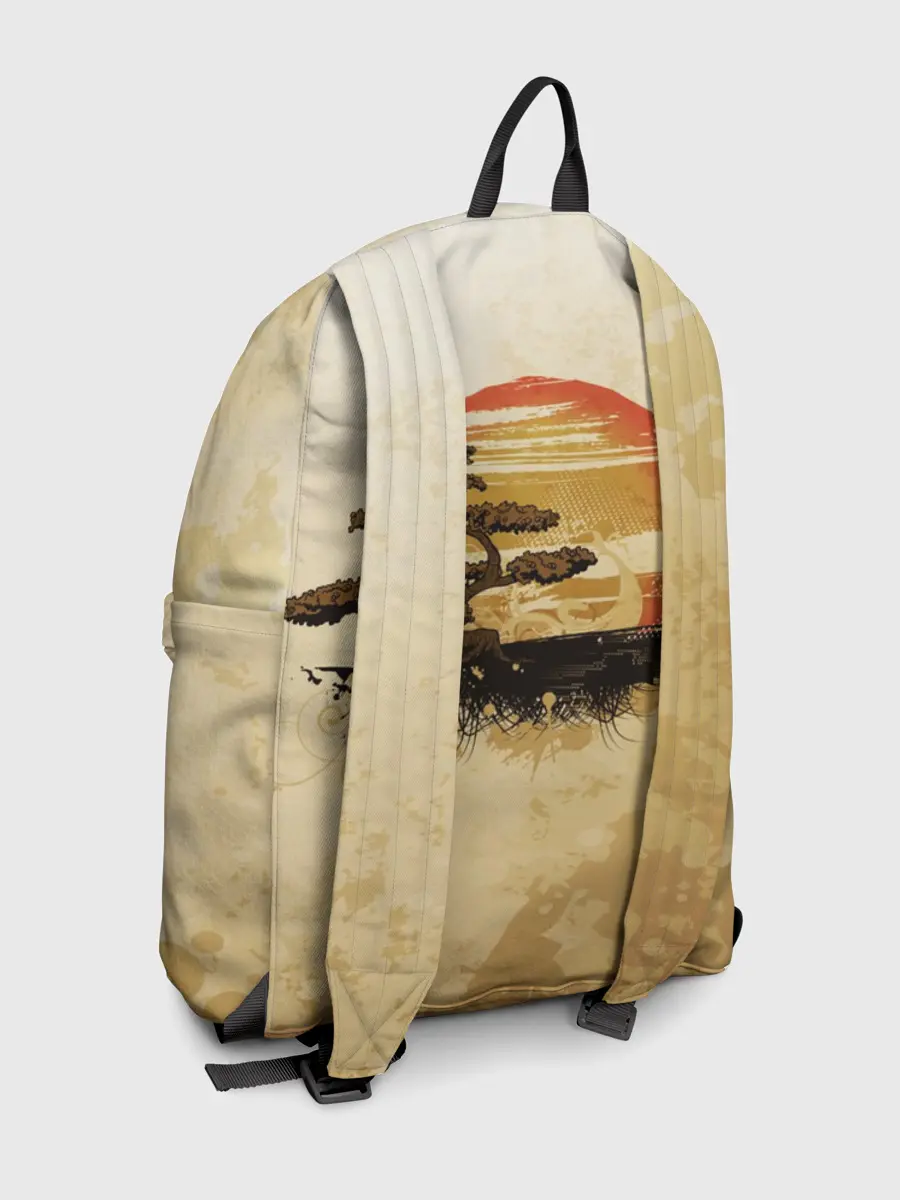 Рюкзак джинсовый / Дерево на закате