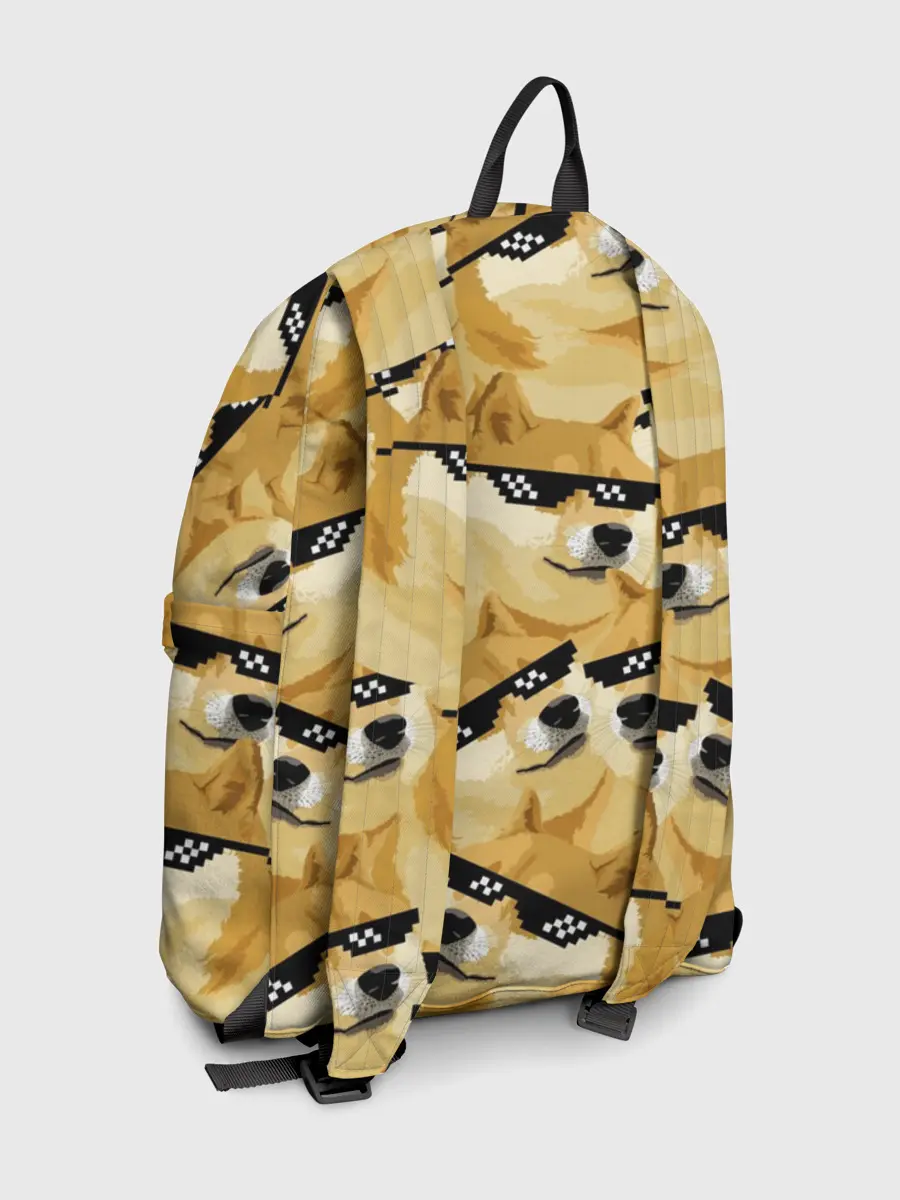 Рюкзак джинсовый / Doge мем в deal with it очках