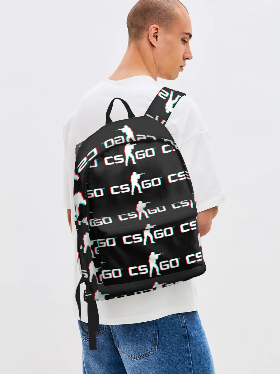 Рюкзак джинсовый / CSGO GLITCH LOGO