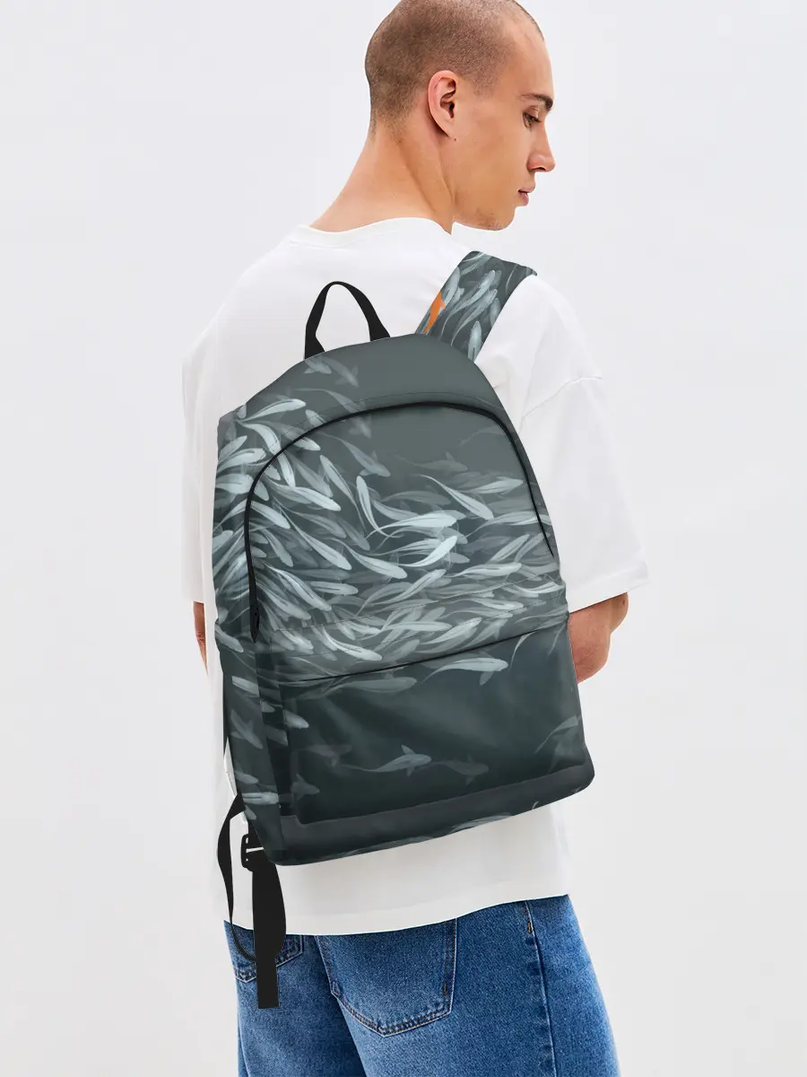 Рюкзак джинсовый / Рыбы