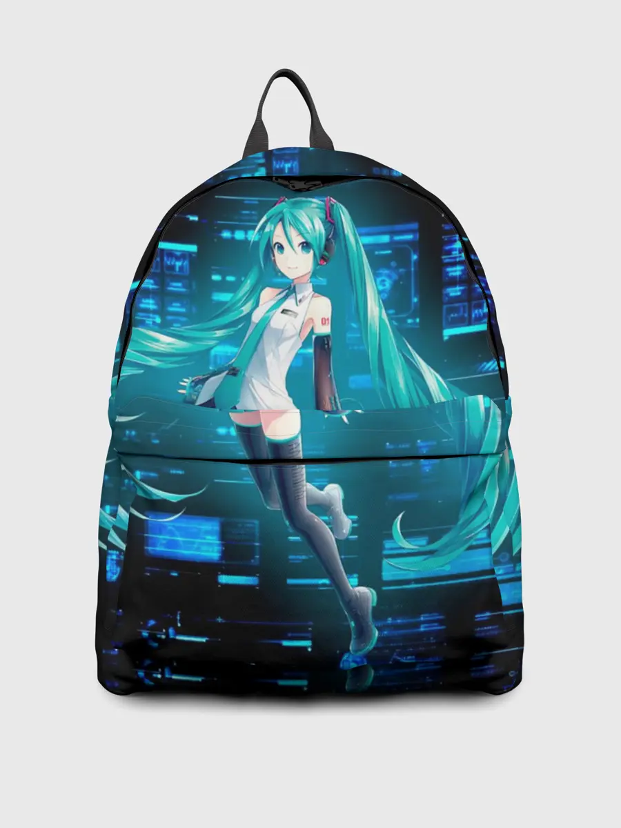 Рюкзак джинсовый / Miku в матрице