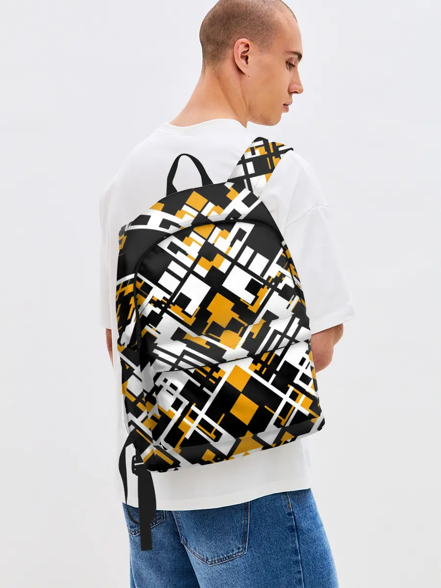 Рюкзак джинсовый / КИБЕРПАНК,ФАНТАСТИКА,ГЕОМЕТРИЯ