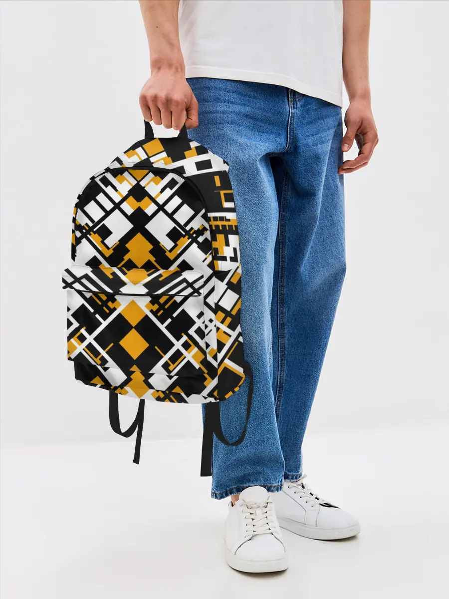 Рюкзак джинсовый / КИБЕРПАНК,ФАНТАСТИКА,ГЕОМЕТРИЯ