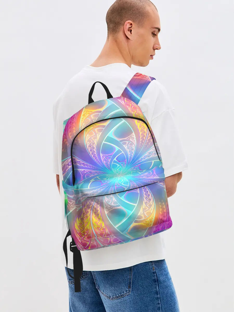 Рюкзак джинсовый / Узоры / Абстракция /Неон