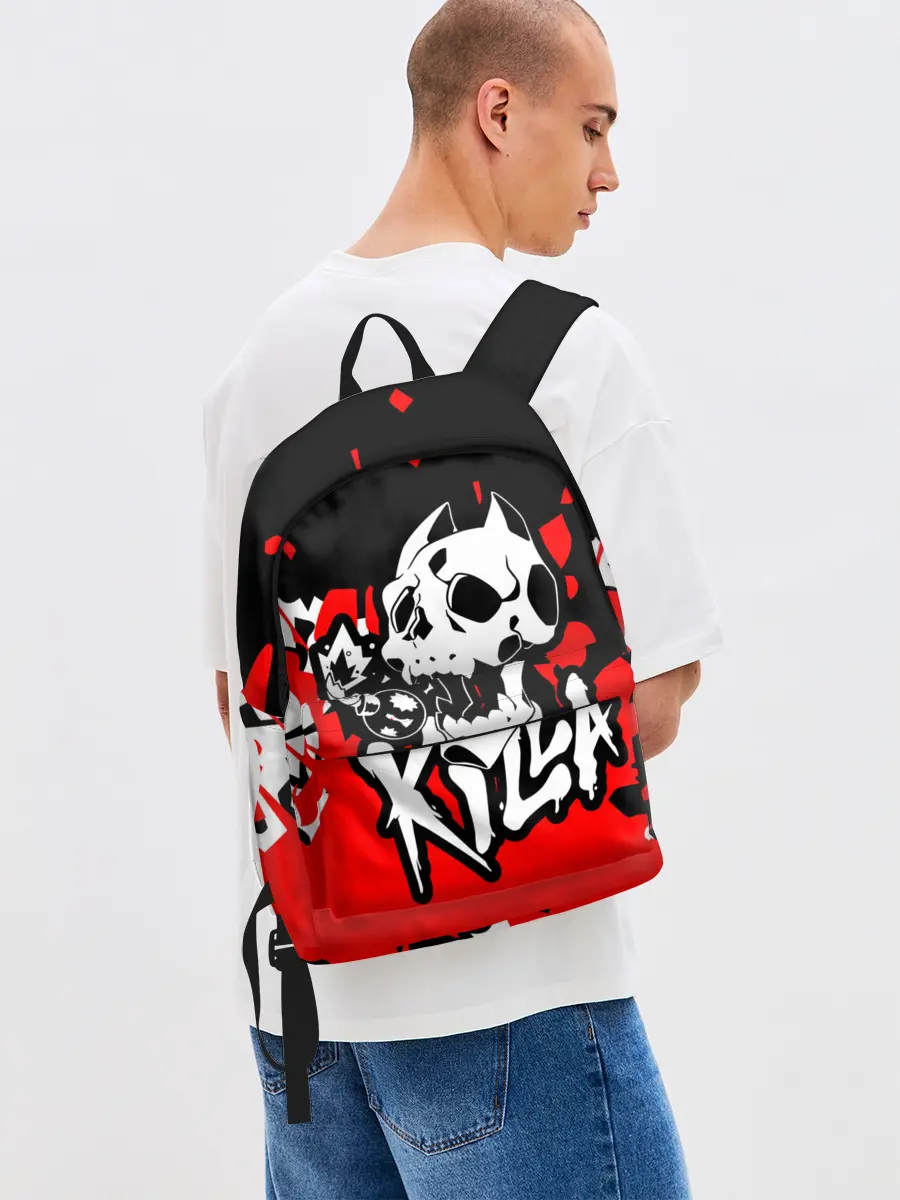 Рюкзак джинсовый / KILLA красные брызги