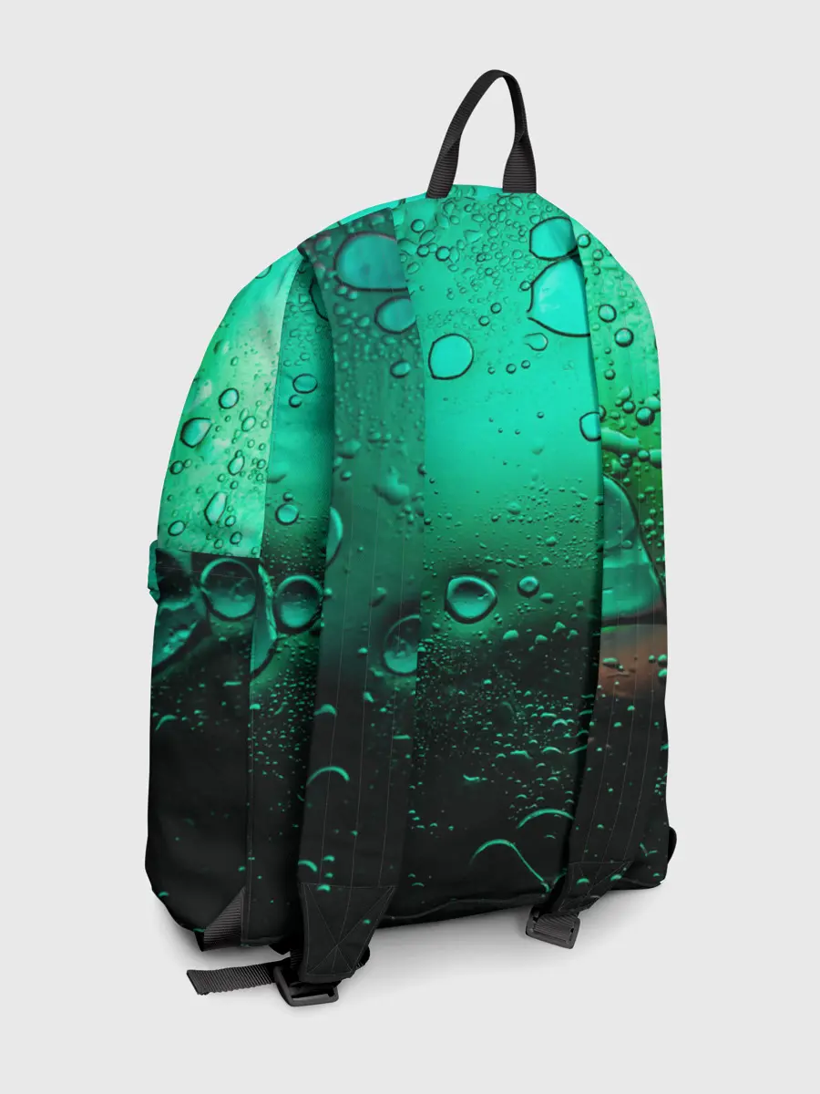 Рюкзак джинсовый / Зеленые капли клетки