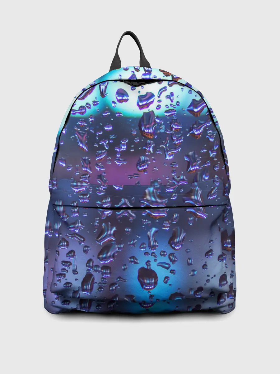 Рюкзак джинсовый / Капли на стекле макро