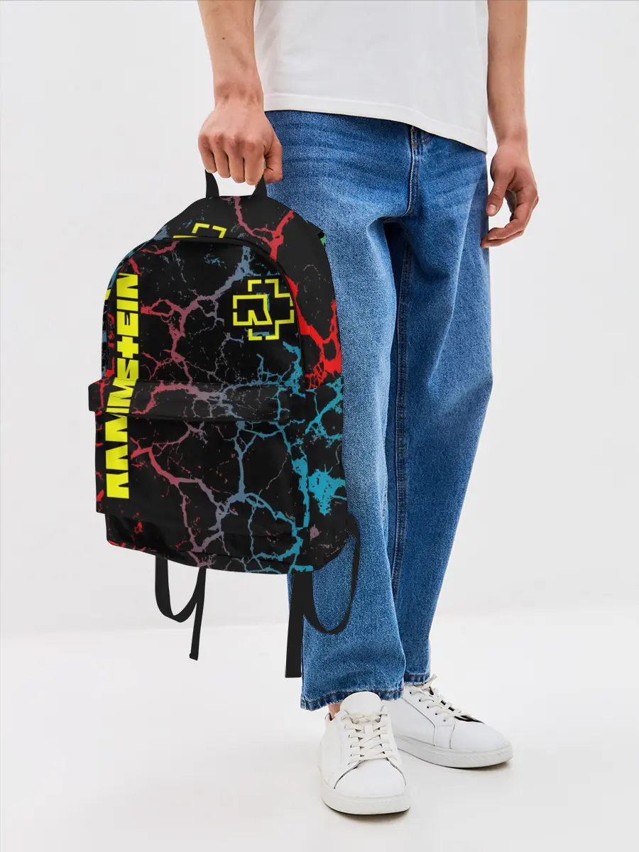 Рюкзак джинсовый / Rammstein трещины