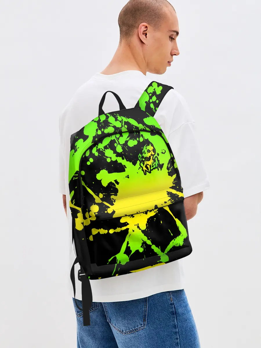 Рюкзак джинсовый / KILLA зеленые брызги