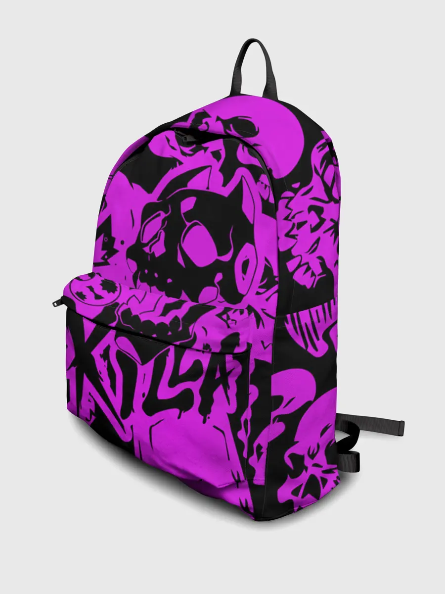 Рюкзак джинсовый / KILLA фиолетовые черепа