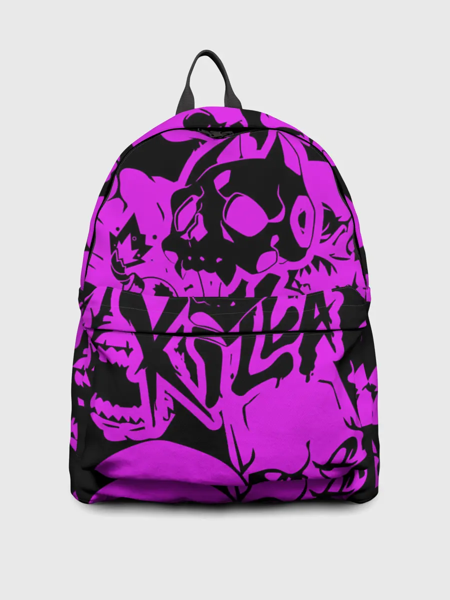 Рюкзак джинсовый / KILLA фиолетовые черепа
