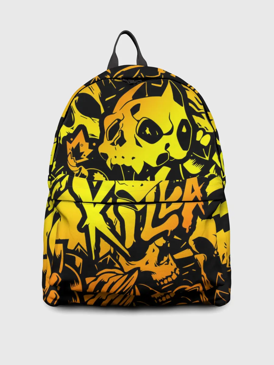 Рюкзак джинсовый / KILLA оранжевые черепа