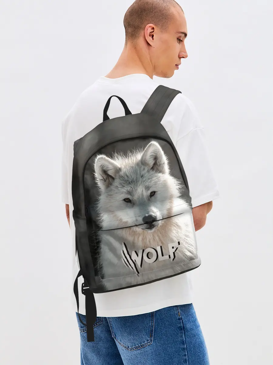 Рюкзак джинсовый / Волк