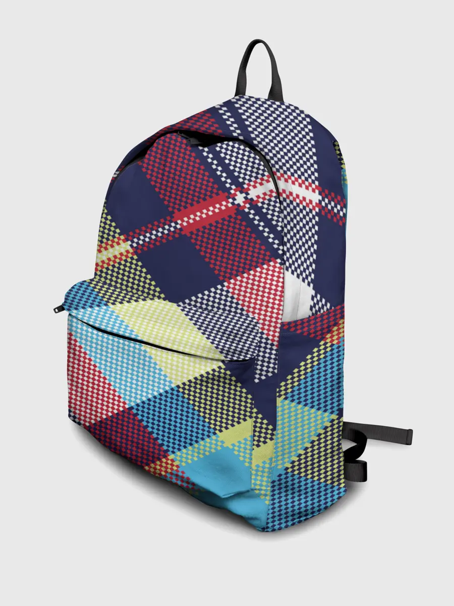 Рюкзак джинсовый / Клетка / Текстура в клетку #2