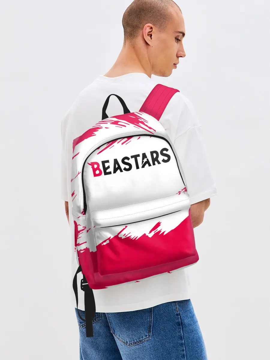 Рюкзак джинсовый / Beastars белые линии