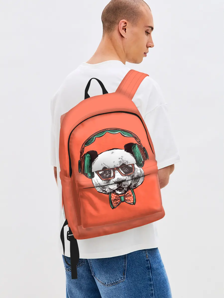 Рюкзак джинсовый / панда-меломан