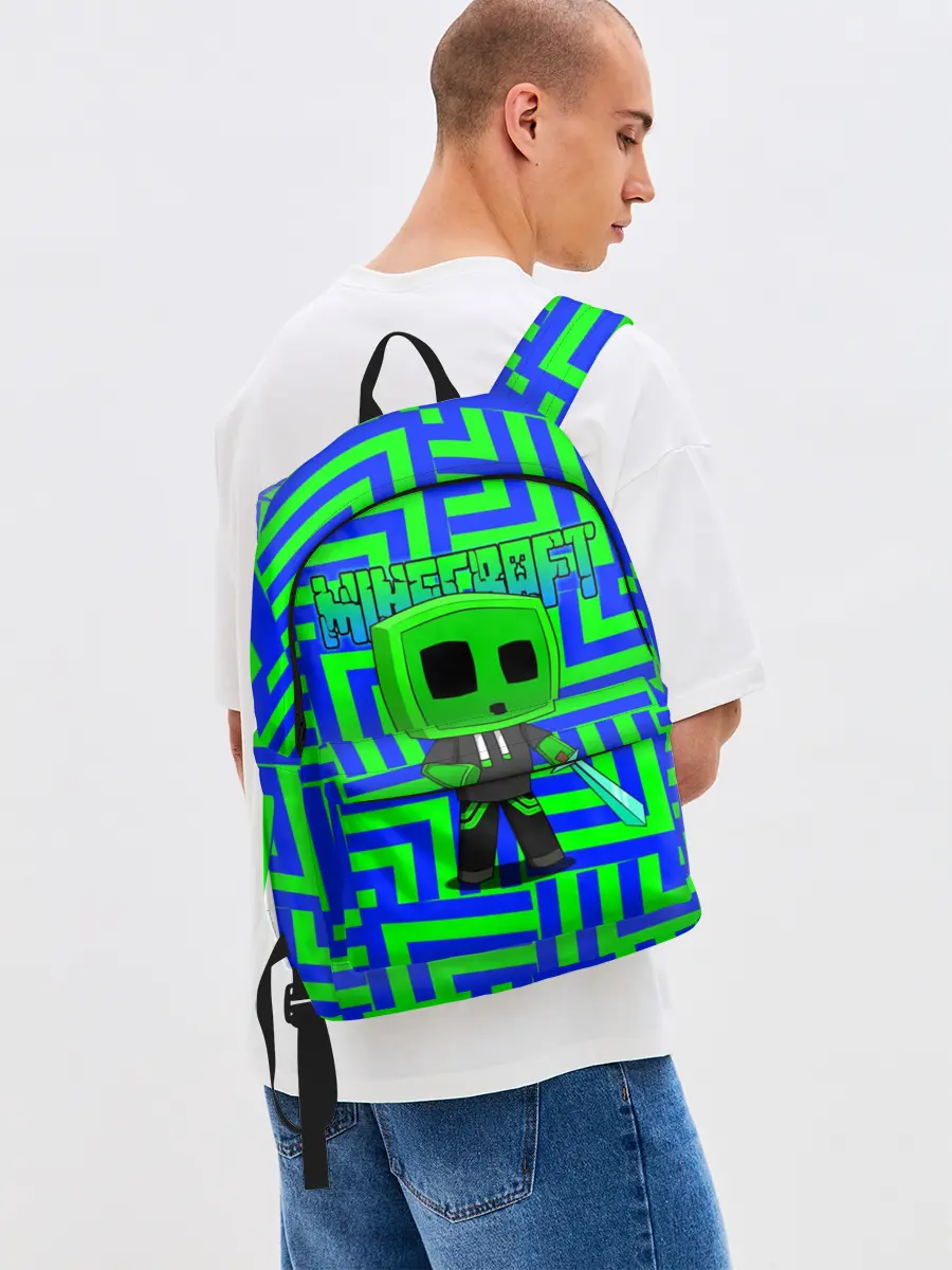Рюкзак джинсовый / Minecraft | Creeper