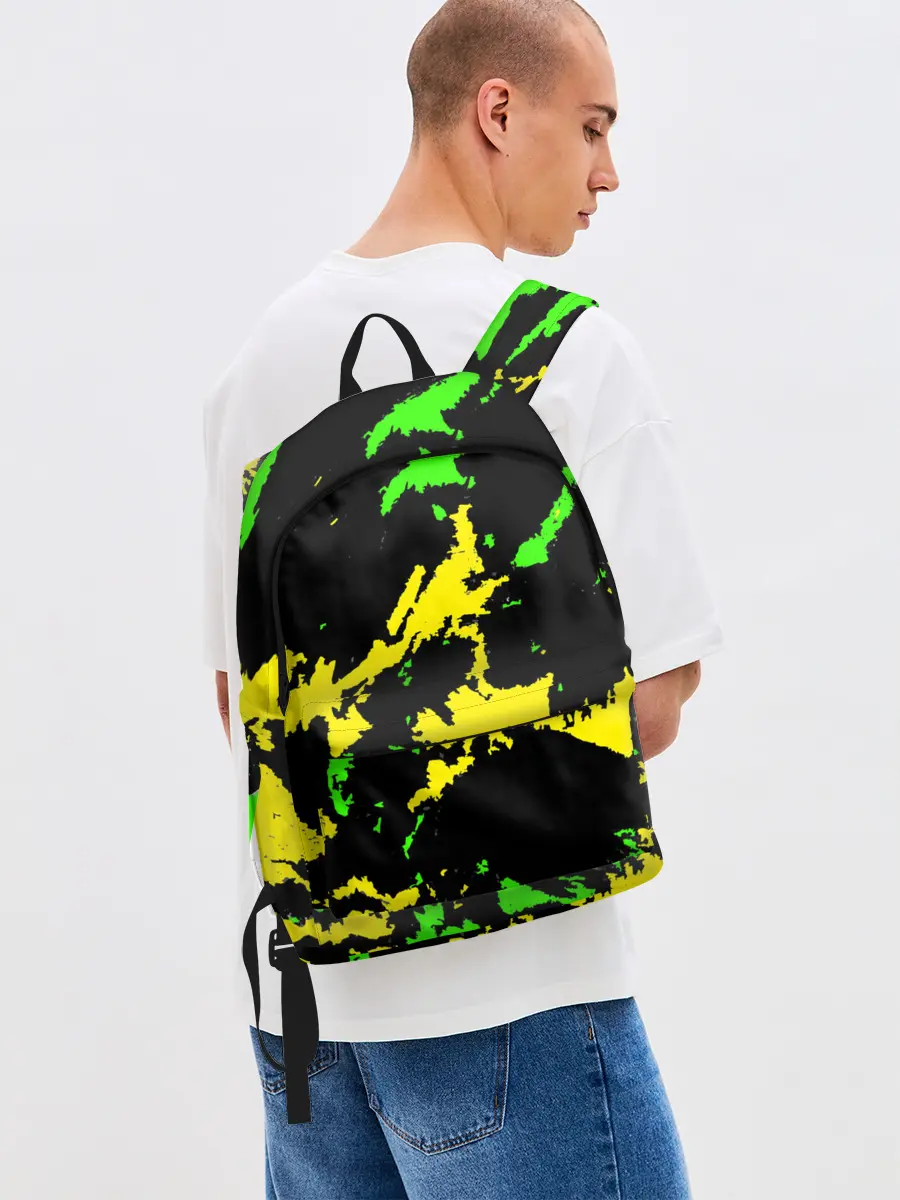 Рюкзак джинсовый / Желто-зеленый