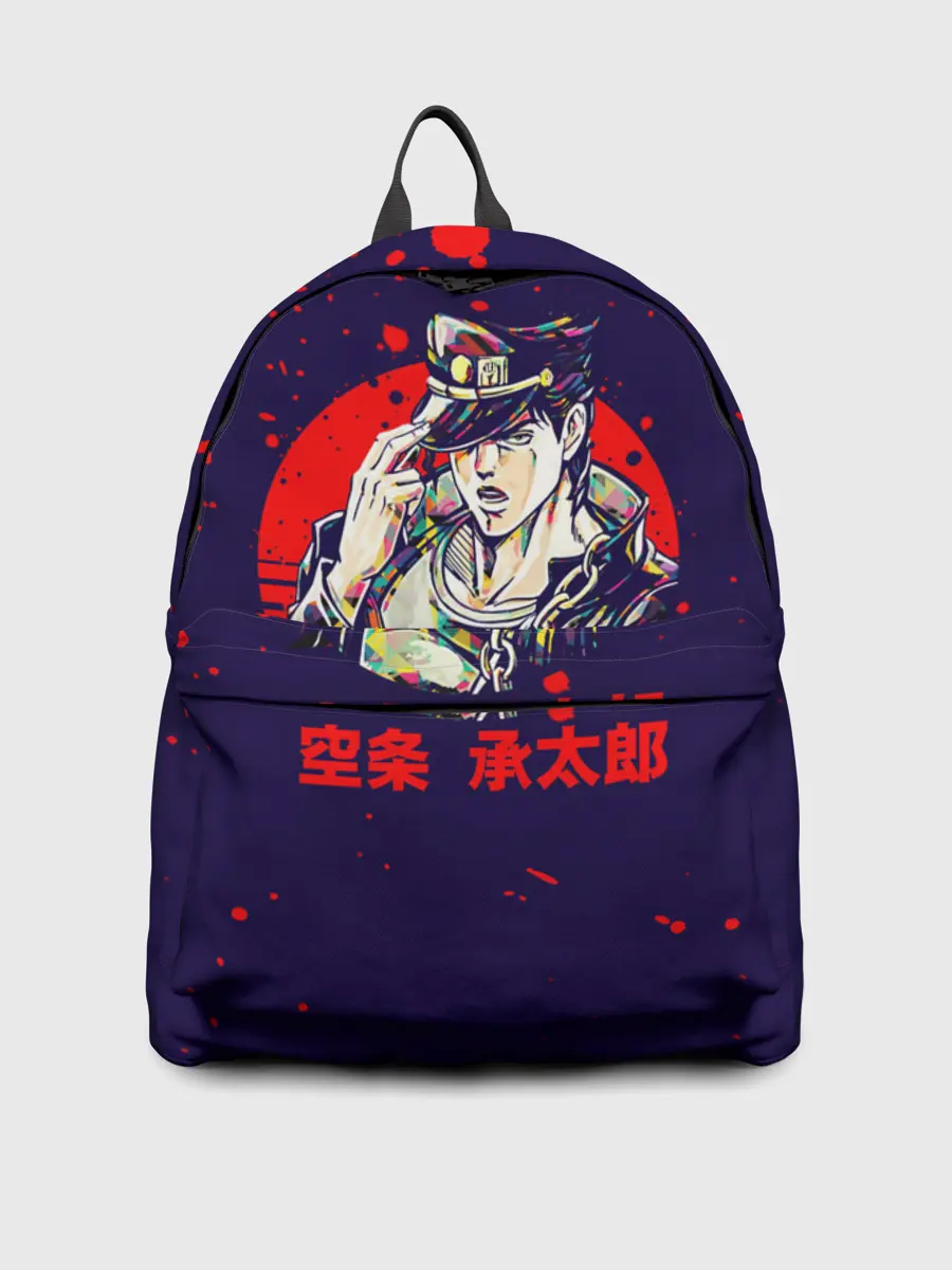 Рюкзак джинсовый / Дзётаро красные брызги