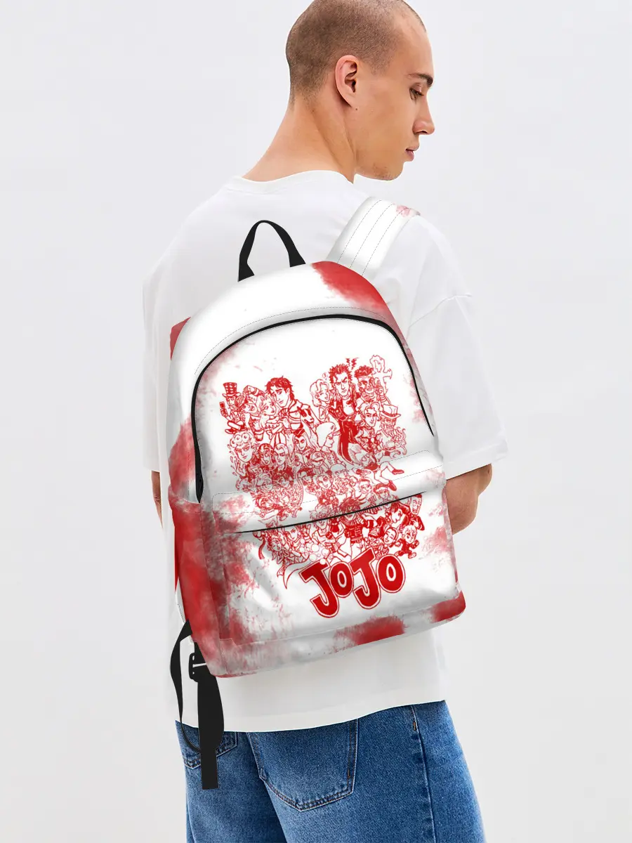 Рюкзак джинсовый / Джоджо герои красный дым