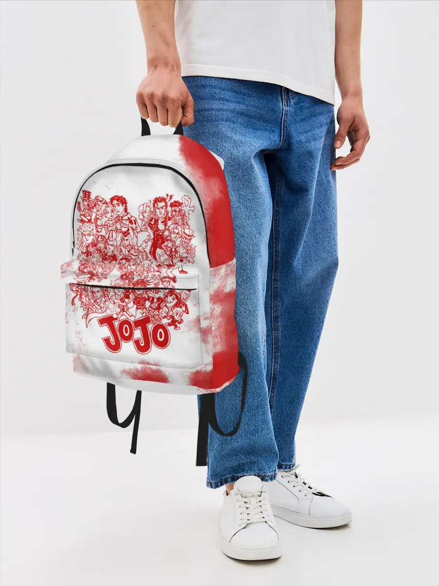 Рюкзак джинсовый / Джоджо герои красный дым