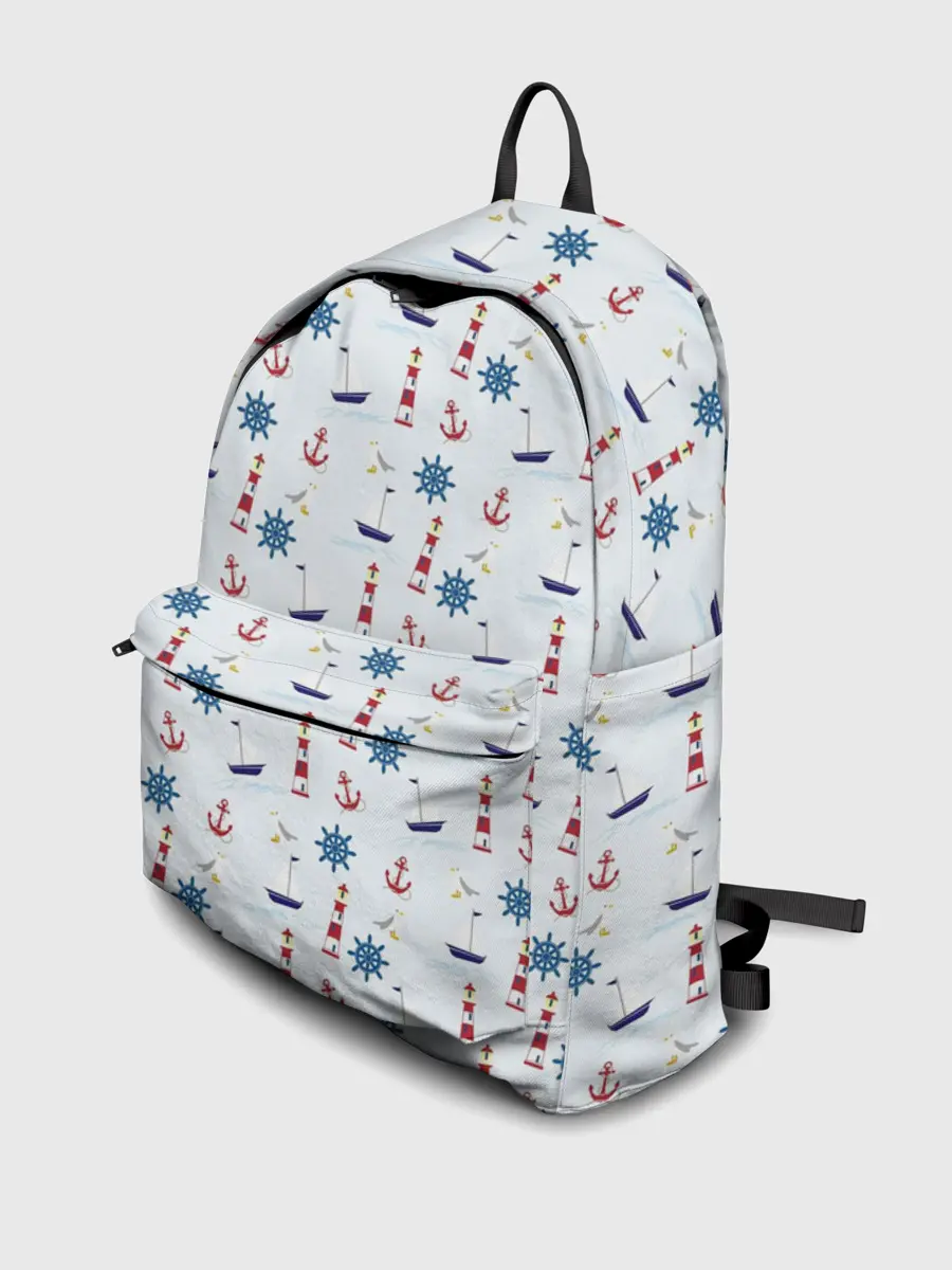 Рюкзак джинсовый / Кораблики да маяки