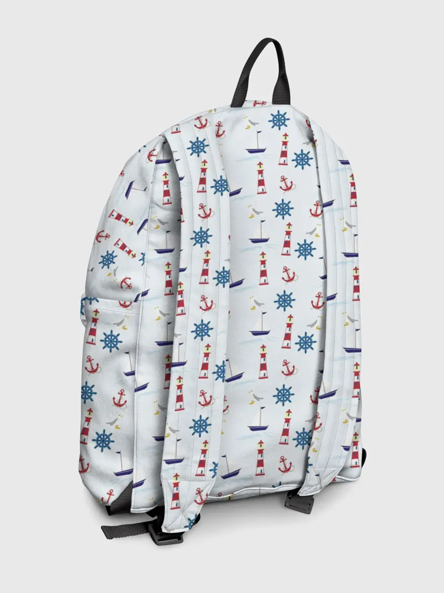 Рюкзак джинсовый / Кораблики да маяки