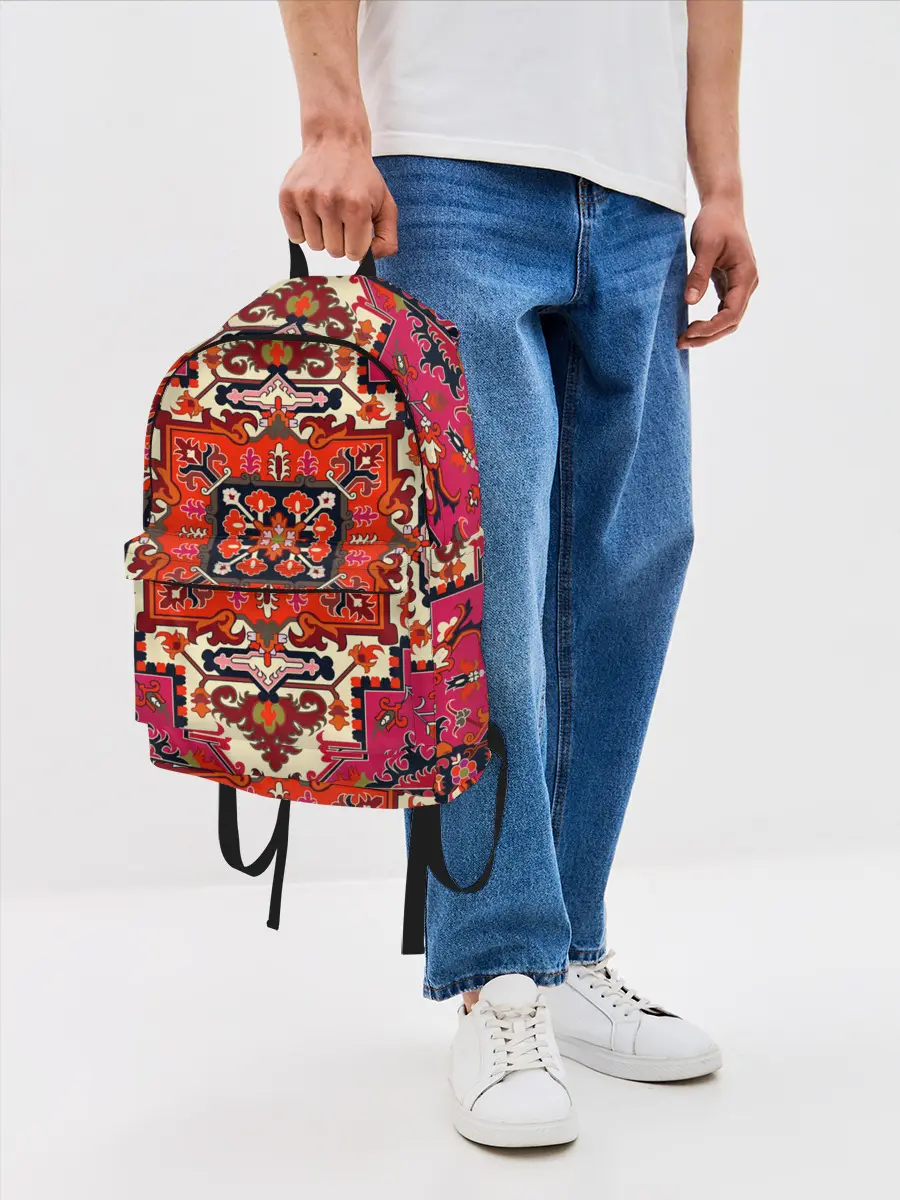 Рюкзак джинсовый / Бордовый ковер