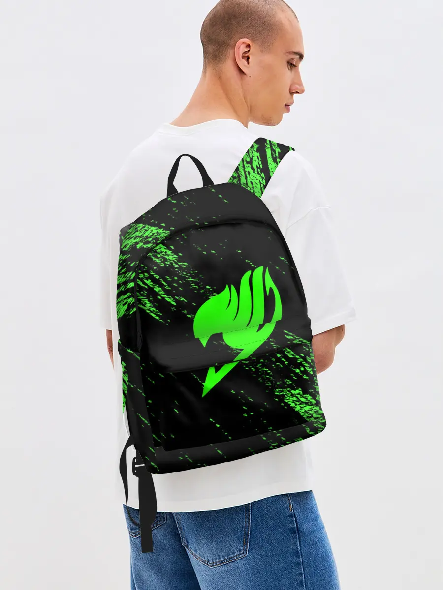 Рюкзак джинсовый / Хвост Феи зеленая диагональ