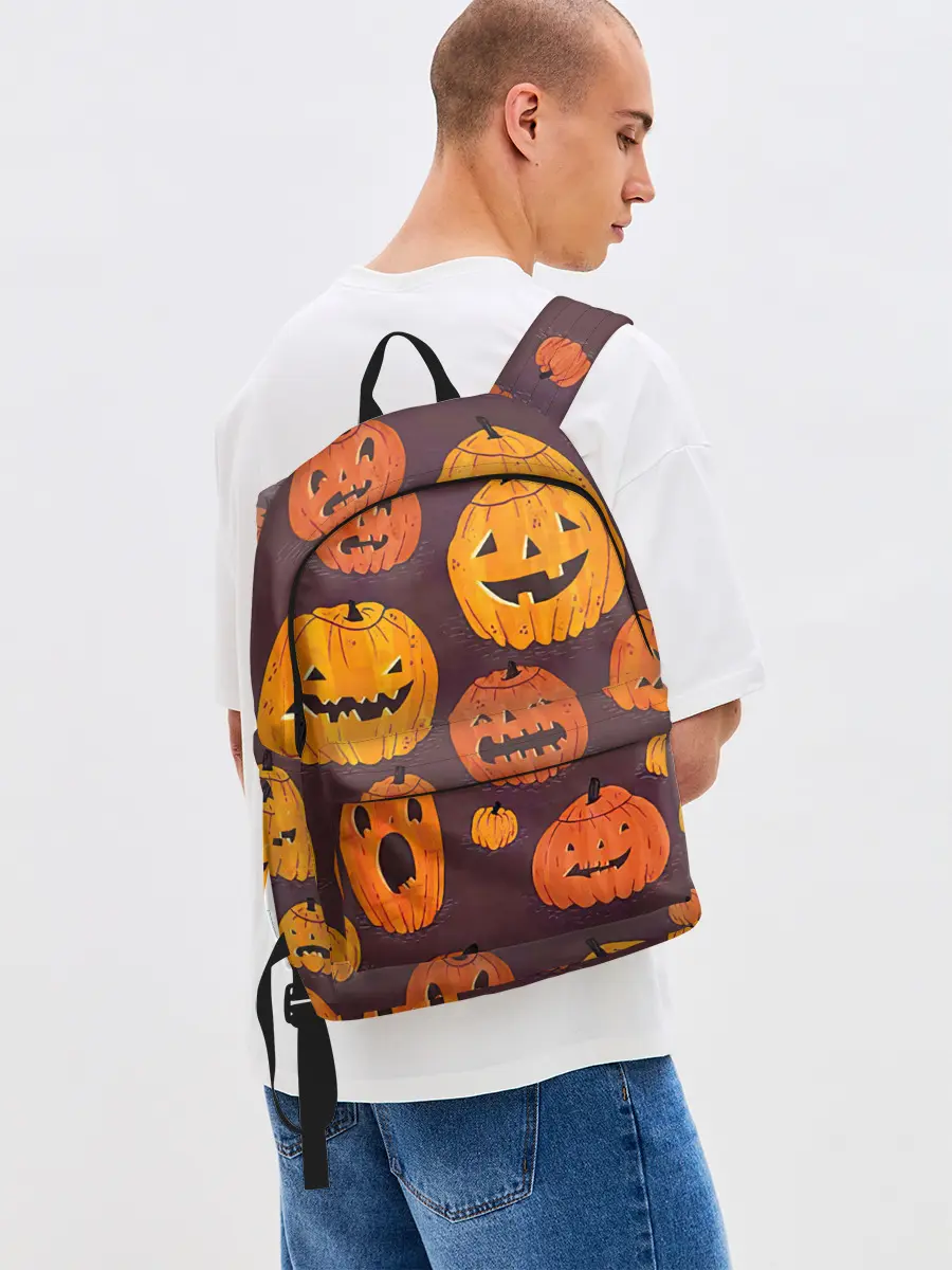 Рюкзак джинсовый / Весёлые тыквы