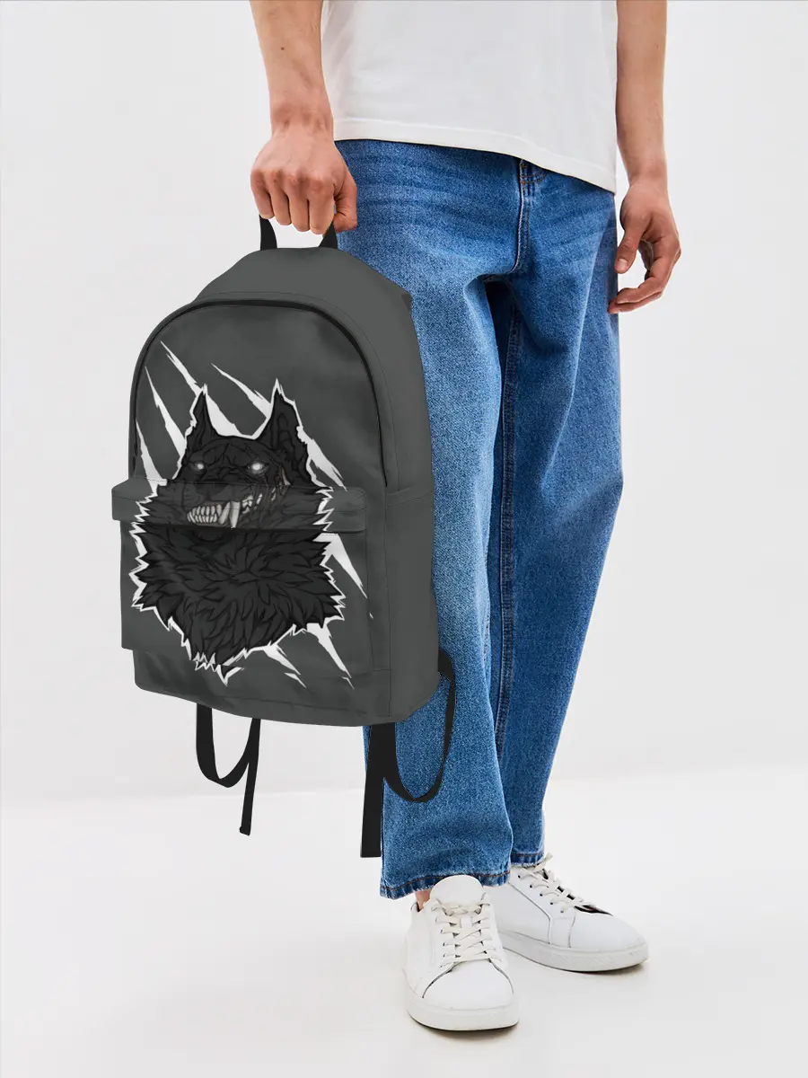 Рюкзак джинсовый / Волк