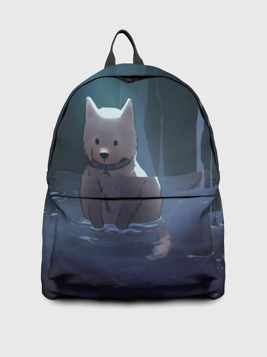 Рюкзак джинсовый / Одинокий пес в озере слез