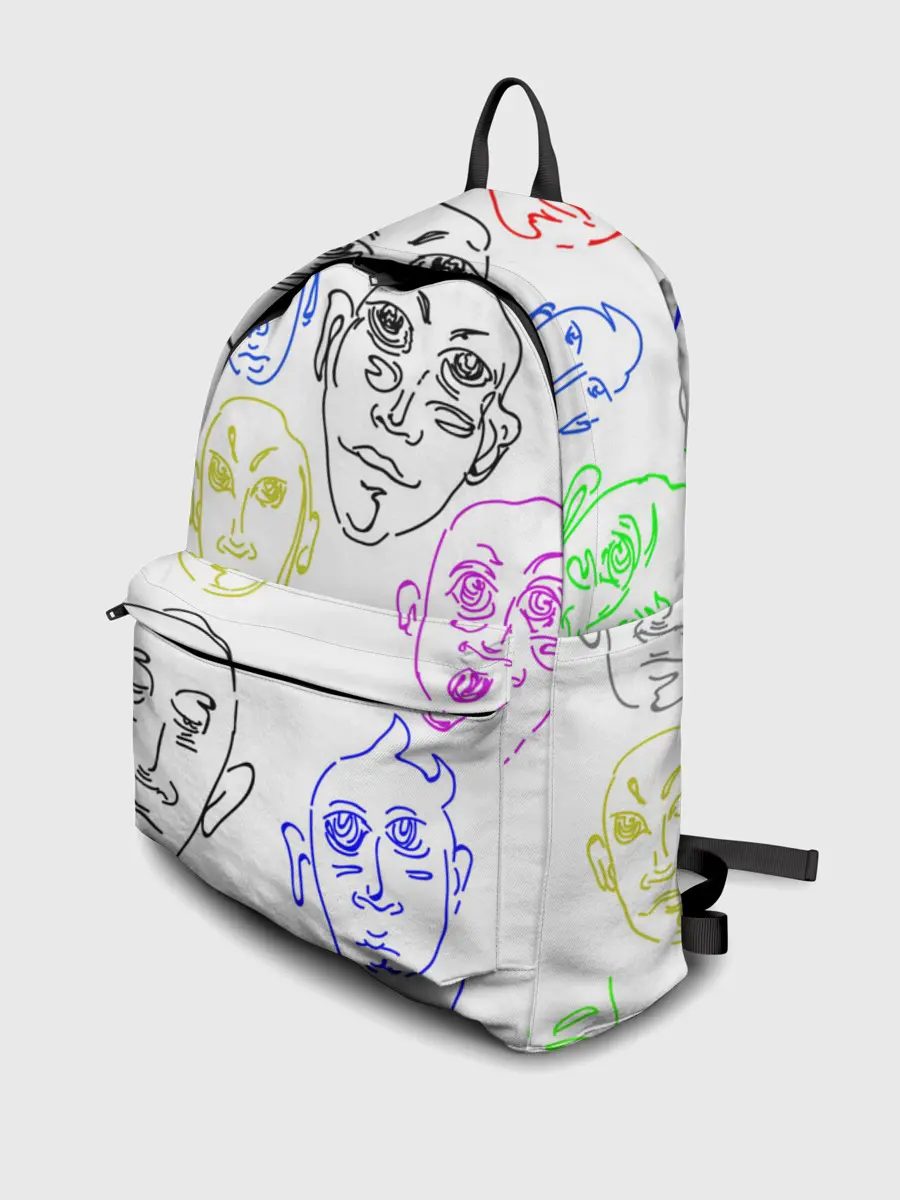 Рюкзак джинсовый / Цветные лица