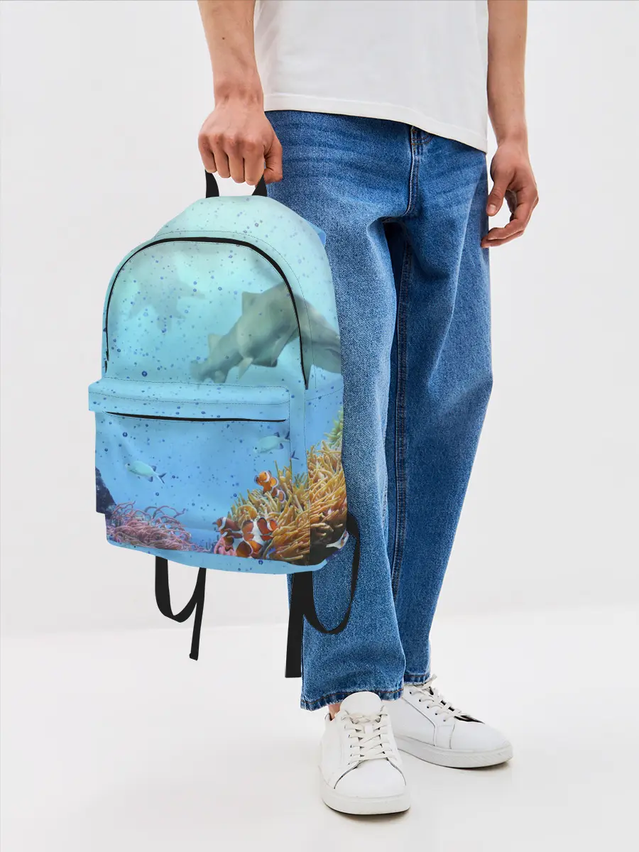 Рюкзак джинсовый / акулы