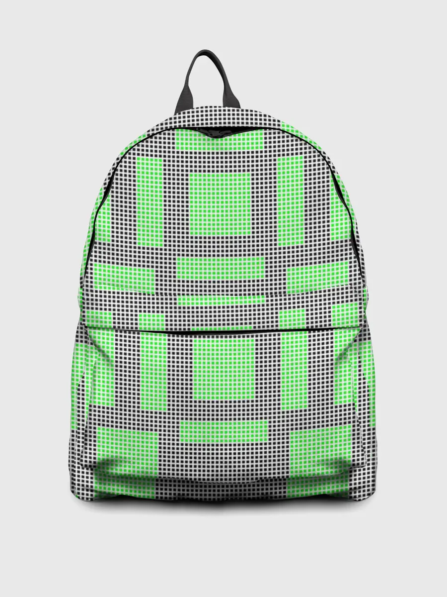 Рюкзак джинсовый / Пиксели зеленые