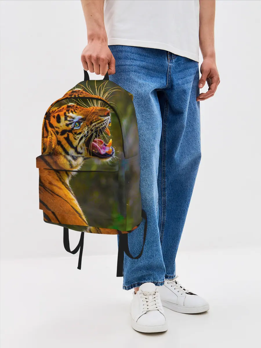 Рюкзак джинсовый / Тигр 3D