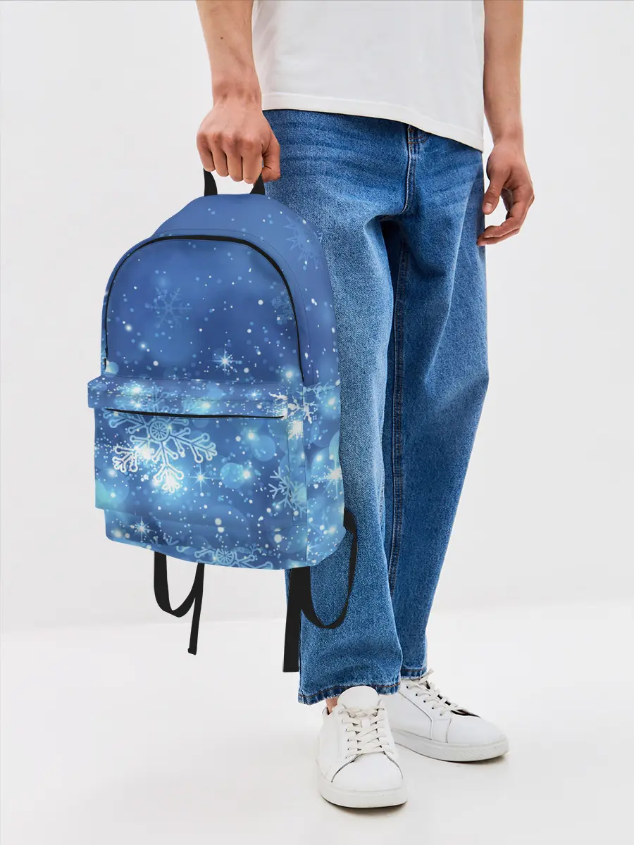 Рюкзак джинсовый / Снежинки.