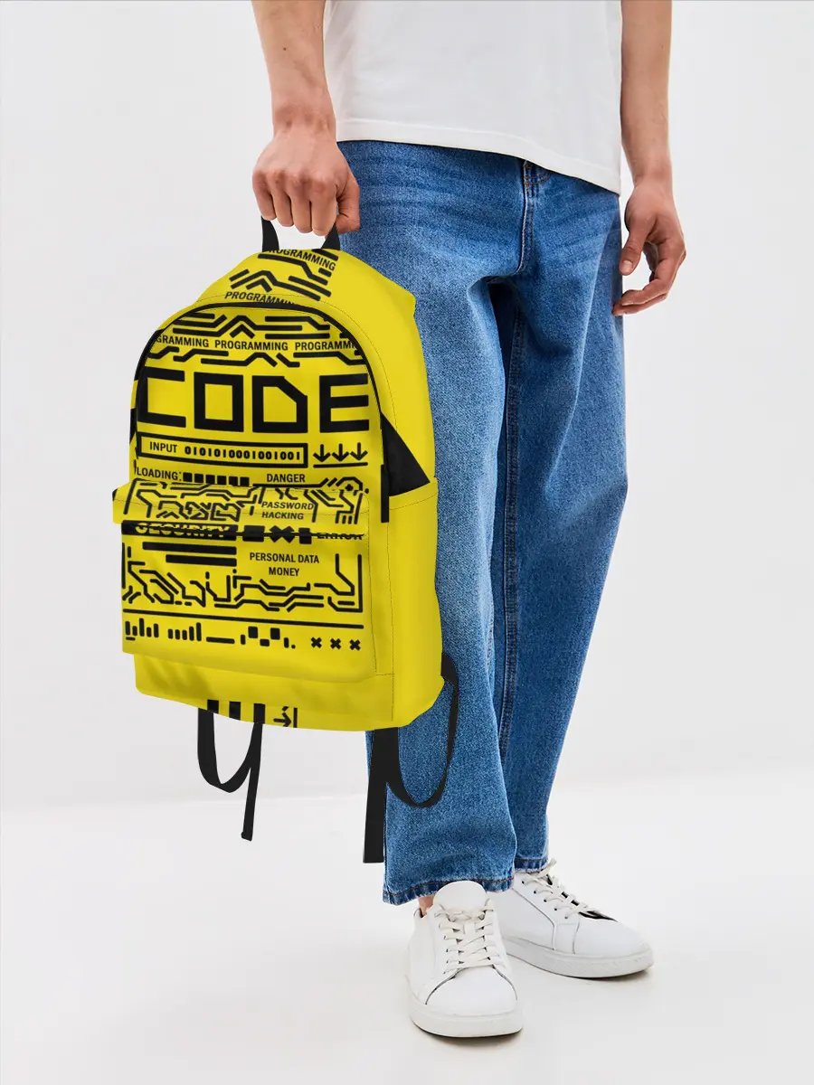 Рюкзак джинсовый / КОД,программирование,code