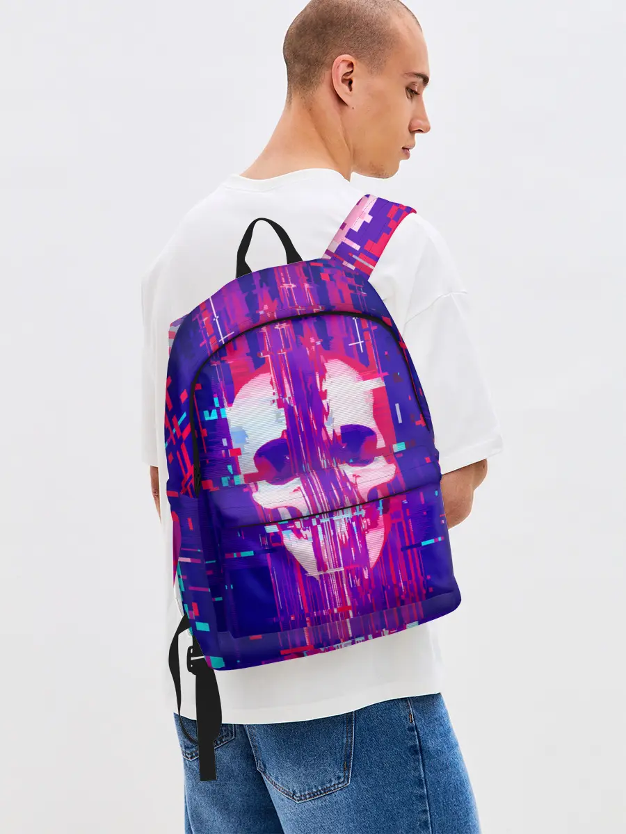 Рюкзак джинсовый / Skull glitch