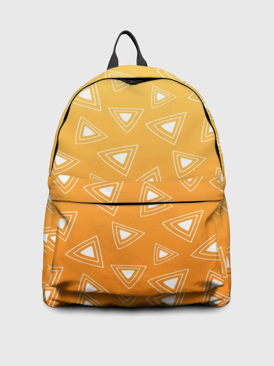 Рюкзак джинсовый / Kimetsu no yaiba оранжевый паттерн