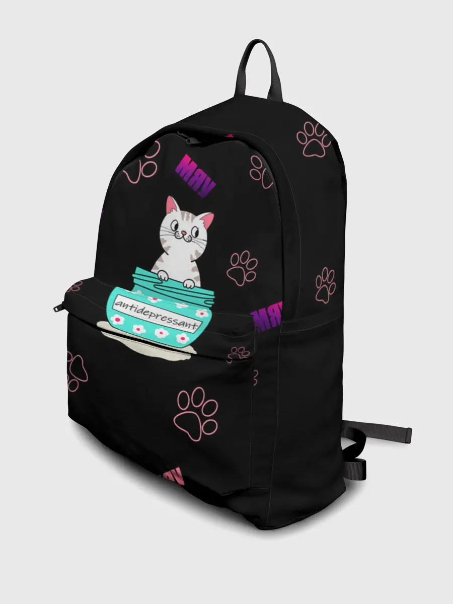 Рюкзак джинсовый / Котик-антидепрессант