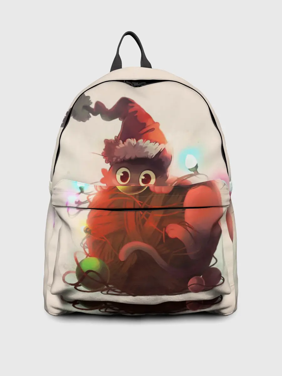 Рюкзак джинсовый / Новогодний кот