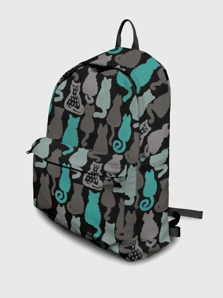 Рюкзак джинсовый / Коты паттерн