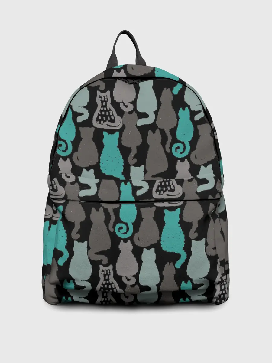 Рюкзак джинсовый / Коты паттерн