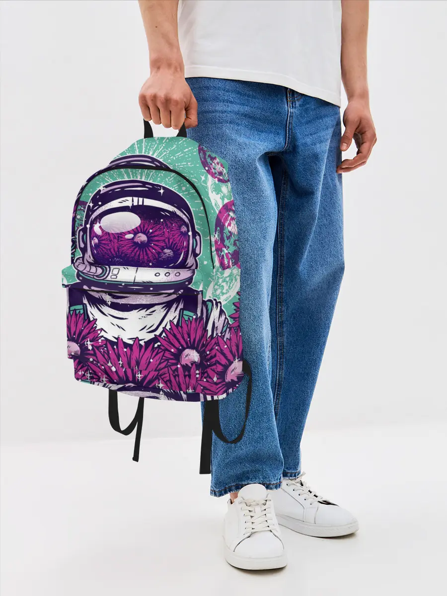 Рюкзак джинсовый / Цветочный Астронавт